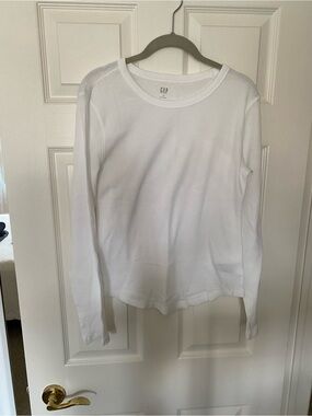 GAP Cream Waffle-Knit Long Sleeve Thermal